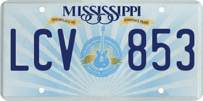 MS license plate LCV853