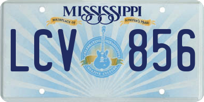 MS license plate LCV856