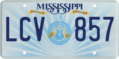 MS license plate LCV857