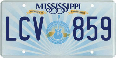 MS license plate LCV859