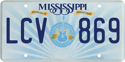 MS license plate LCV869