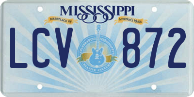MS license plate LCV872