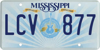 MS license plate LCV877