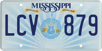 MS license plate LCV879