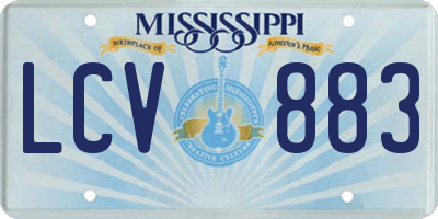 MS license plate LCV883