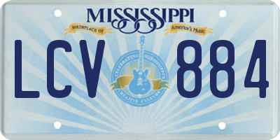 MS license plate LCV884