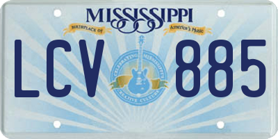 MS license plate LCV885