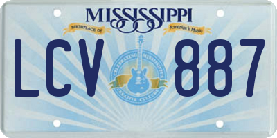 MS license plate LCV887