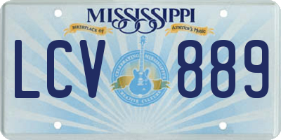 MS license plate LCV889