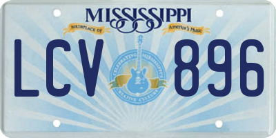 MS license plate LCV896