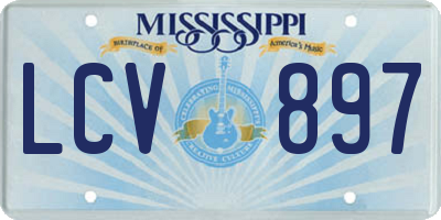 MS license plate LCV897