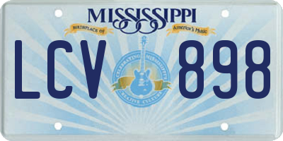 MS license plate LCV898