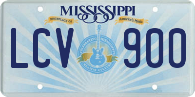 MS license plate LCV900