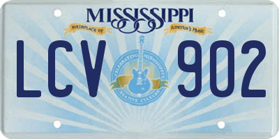 MS license plate LCV902