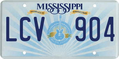 MS license plate LCV904
