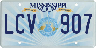 MS license plate LCV907