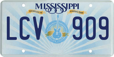 MS license plate LCV909