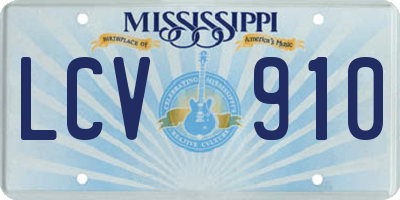 MS license plate LCV910