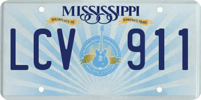 MS license plate LCV911