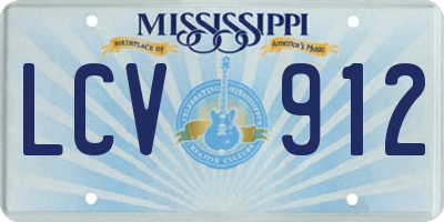 MS license plate LCV912