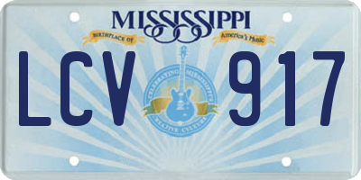 MS license plate LCV917