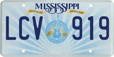 MS license plate LCV919