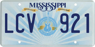 MS license plate LCV921