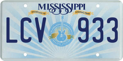 MS license plate LCV933