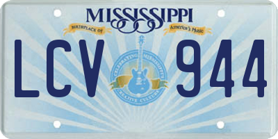 MS license plate LCV944