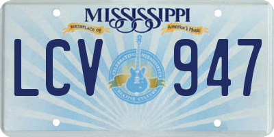 MS license plate LCV947