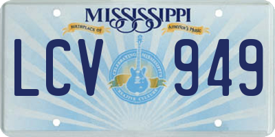 MS license plate LCV949