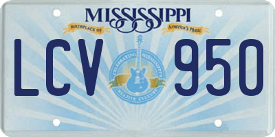 MS license plate LCV950