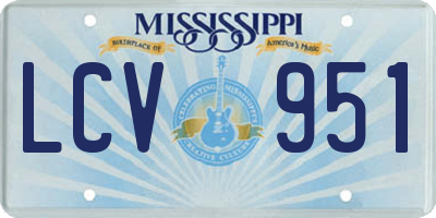 MS license plate LCV951