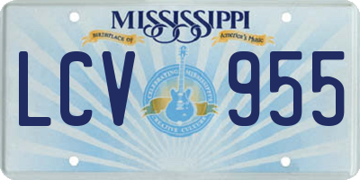 MS license plate LCV955