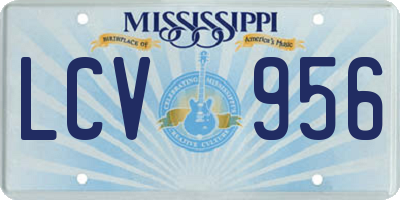 MS license plate LCV956