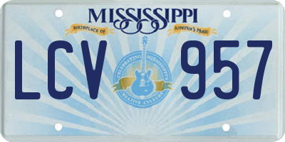MS license plate LCV957