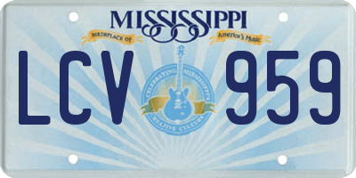 MS license plate LCV959