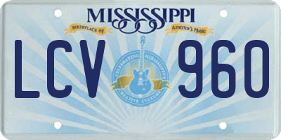 MS license plate LCV960
