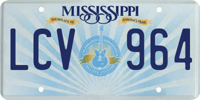 MS license plate LCV964