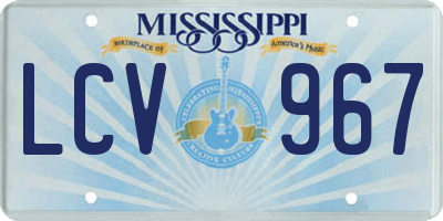 MS license plate LCV967