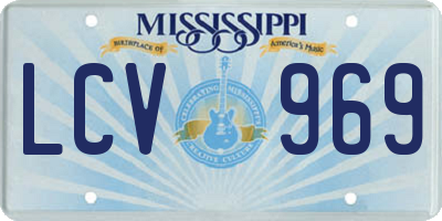 MS license plate LCV969