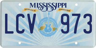 MS license plate LCV973