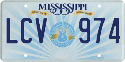 MS license plate LCV974