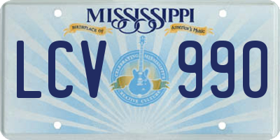 MS license plate LCV990
