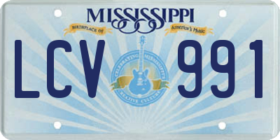 MS license plate LCV991