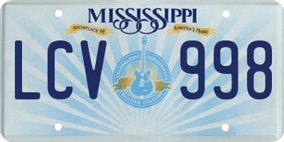 MS license plate LCV998