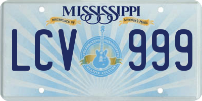 MS license plate LCV999