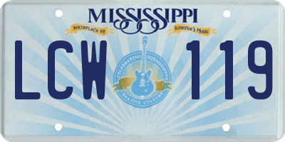 MS license plate LCW119