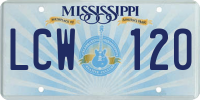 MS license plate LCW120