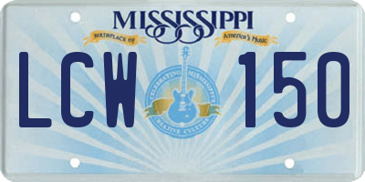 MS license plate LCW150